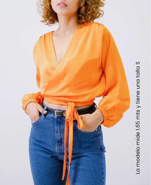 Blusa Naranja Manga Larga