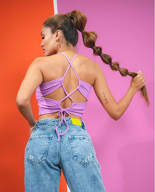 Blusa Lila Amarre en Espalda Stretch