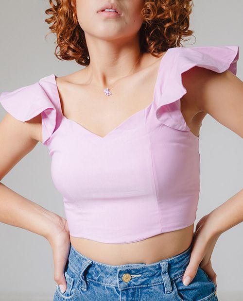 Blusa Lila Manga Boleros  Stretch