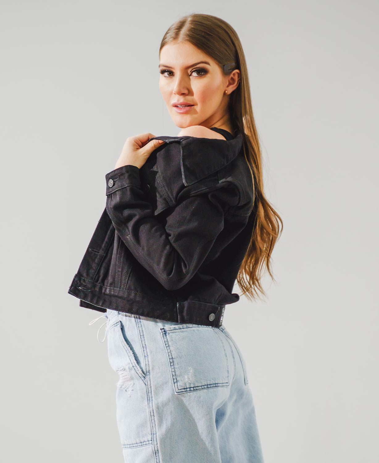 Chaqueta larga deportiva negro