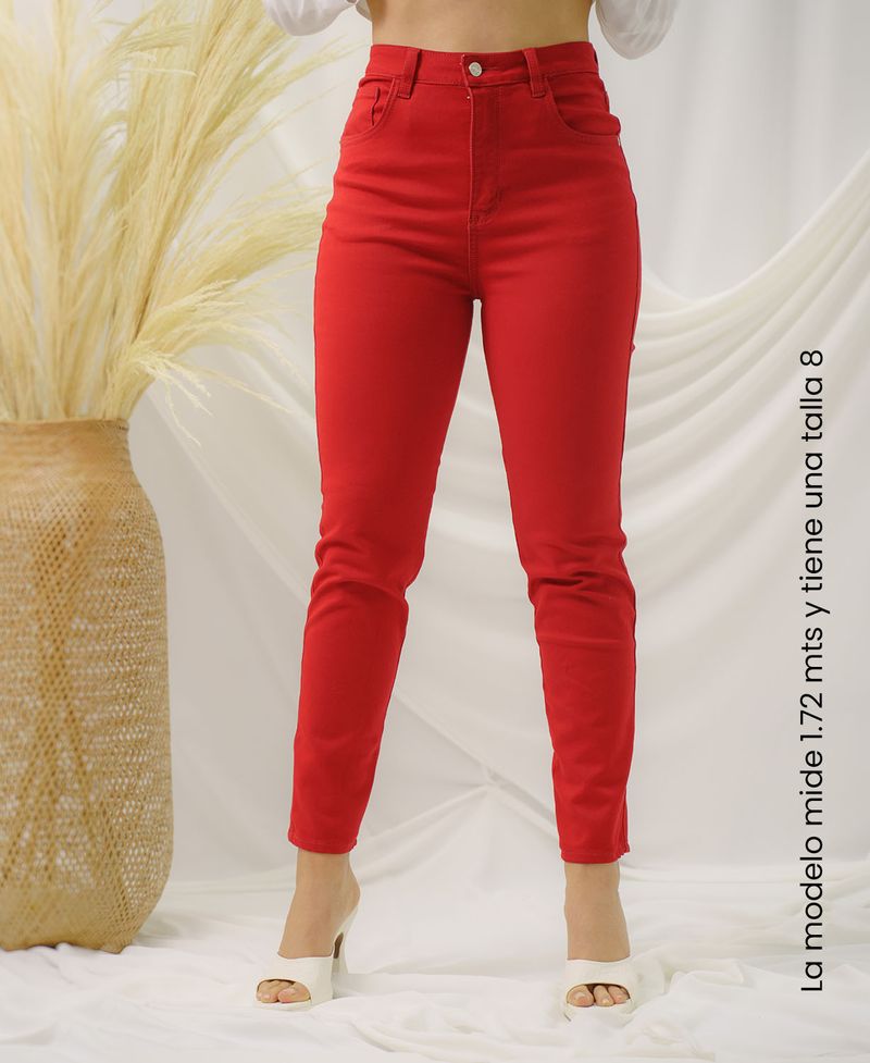 Jean rojo mujer hot sale