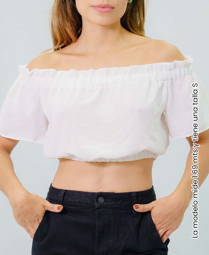 Croptop Blanco Cuello Bandeja