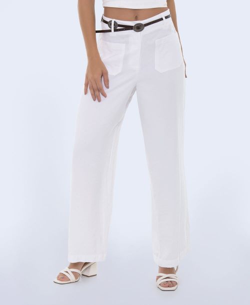 Pantalon natural con correa