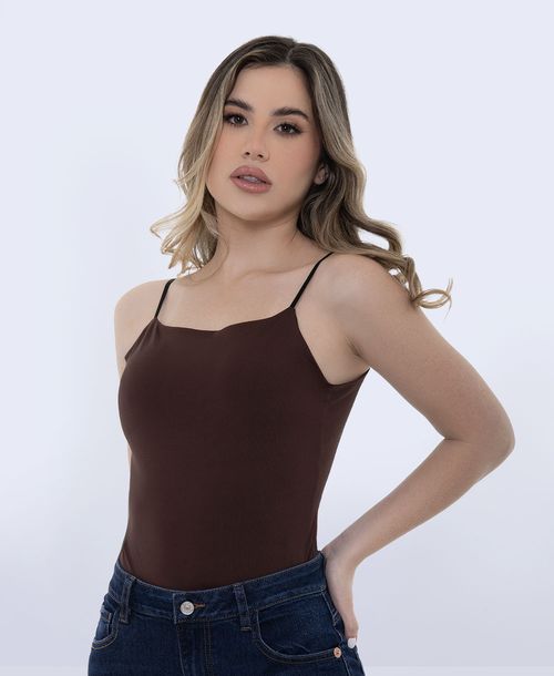 Body de tiras cafe