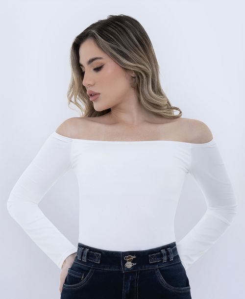 Blusa cuello bardot natural